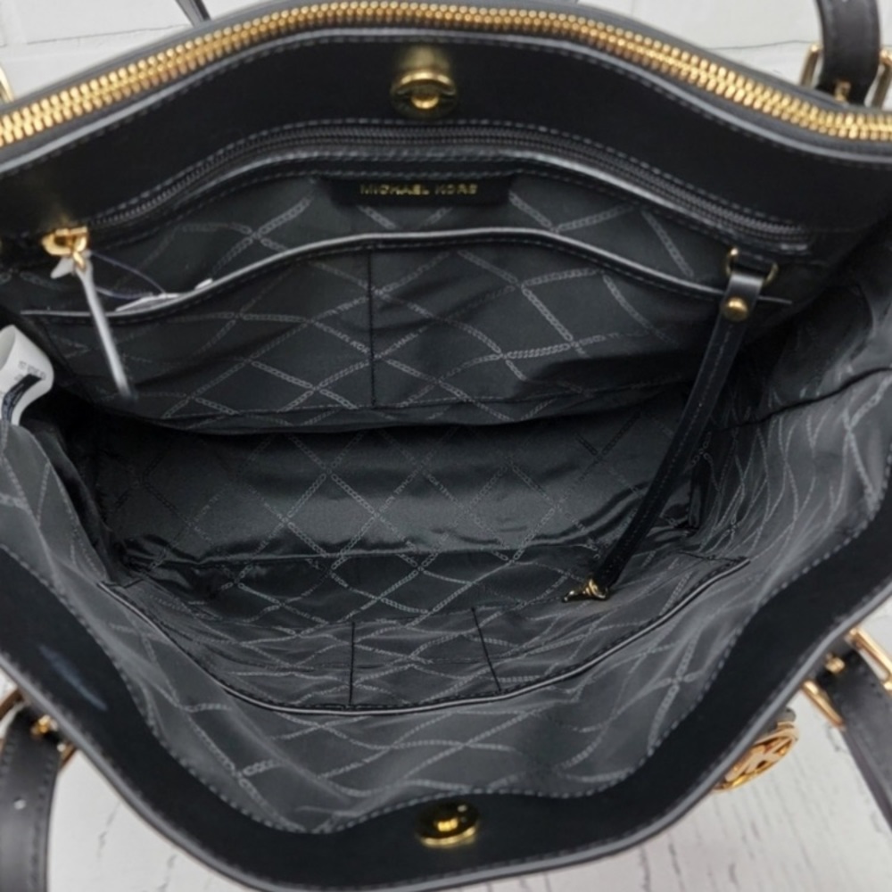 MICHAEL KORS MEGAN Black Multi LG NS Tote Leather 30F9GEGT7L - Picture 4 of 5